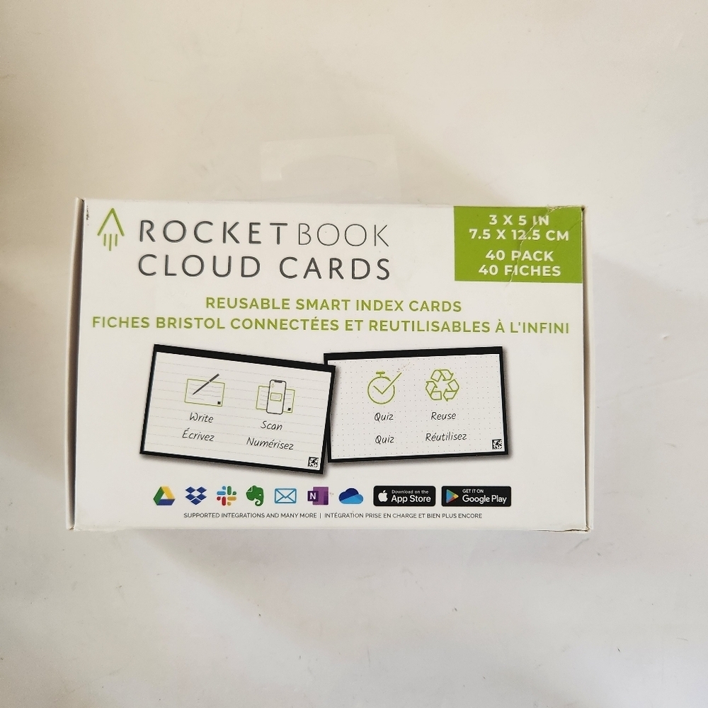 Rocketbook Cloud Cards Eco-Friendly Reusable Index Note Cards 40 pack NEW In Box